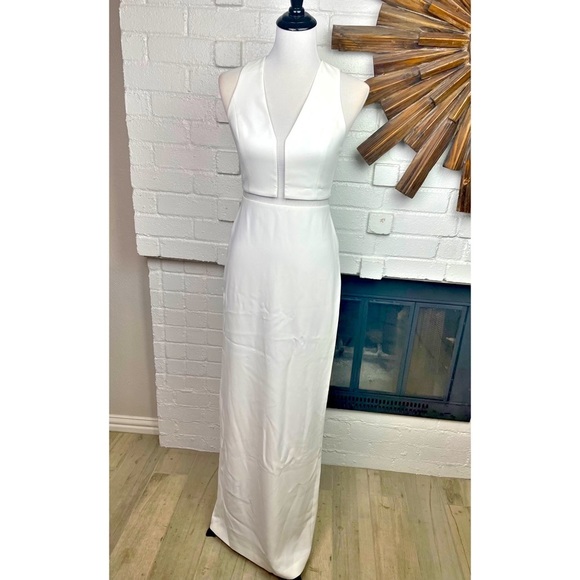 NWT Alexander Wang White V Neck Gown With Fishing Line Detail - Picture 3 of 15